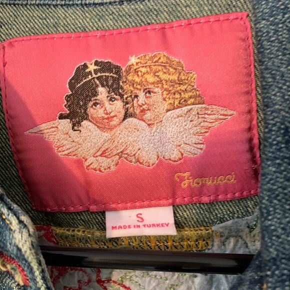 Fionucci Embroidered Denim Blue Jean Jacket Juniors Small. Great condition - Picture 4 of 8